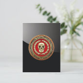 [100] Goldener Schädel Postkarte (Stehend Vorderseite)
