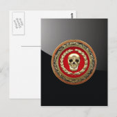 [100] Goldener Schädel Postkarte (Vorne/Hinten)