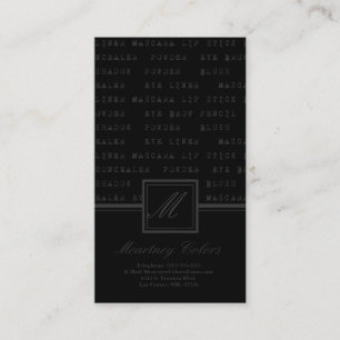 100 Gray Black Make Up Words Artist Business Card Visitenkarte