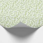 100. Green/White Random Number Pattern Klein Geschenkpapier (Ecke)