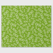 100. Green/White Random Number Pattern Medium Geschenkpapier (Flach)