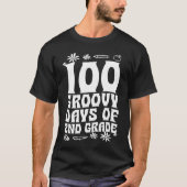 100 Groovy Days Of 2nd Grade School 60s 70s Style T-Shirt (Vorderseite)