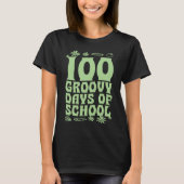 100 Groovy Days Of School 60s 70s Style Throwback T-Shirt (Vorderseite)