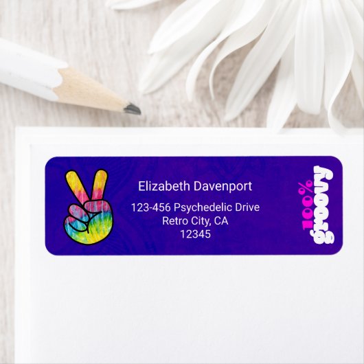 100% Groovy Rainbow Hand Peace Sign (Insitu)