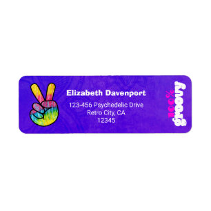 100% Groovy Rainbow Hand Peace Sign