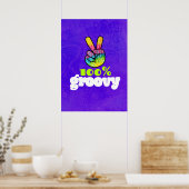 100% Groovy Rainbow Hand Peace Sign Poster (Küche)