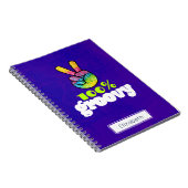 100% Groovy Regenbogen mit Hand Peace Sign Einziga Notizblock (Rechte Seite)