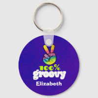 100% Groovy Regenbogen mit Hand Peace Sign Einziga