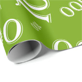 100. Grün/Weiß-Random-Zahlenmuster groß Geschenkpapier (Rolleneckpunkt)