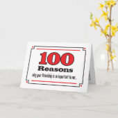 100 Gründe Freundschaftskarte Karte (Gelbe Blume)