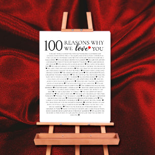100 Gründe, warum wir dich lieben 100. Geburtstags Poster