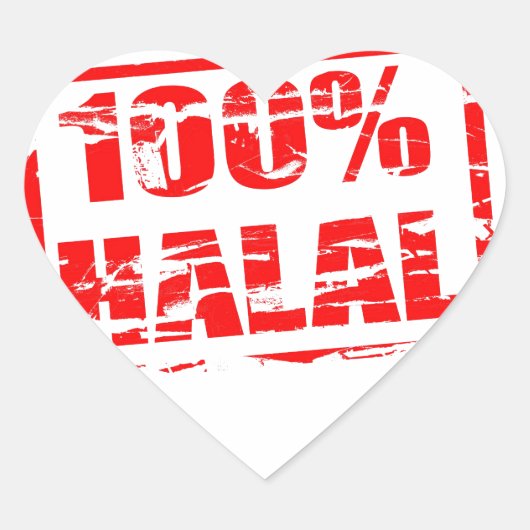 100 % Halal Herz-Aufkleber (Vorderseite)