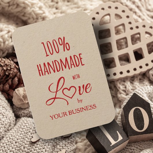 100 % handgefertigt mit Liebe Quote Design Gummistempel