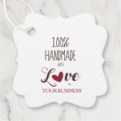 100% Handmade with Love Quote im Netz & Brown Geschenkanhänger (Vorderseite)