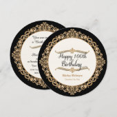 100. Happy Birthday Party Celebration Einladung (Vorne/Hinten)