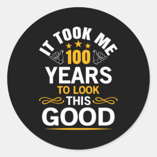 100. hat mich 100 genommen runder aufkleber