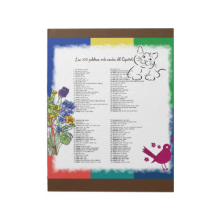 100 Häufigste Wörter auf Spanisch Notizblock