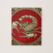 [100] Heiliger Goldener Skorpion auf Rot Puzzle (Vertikal)