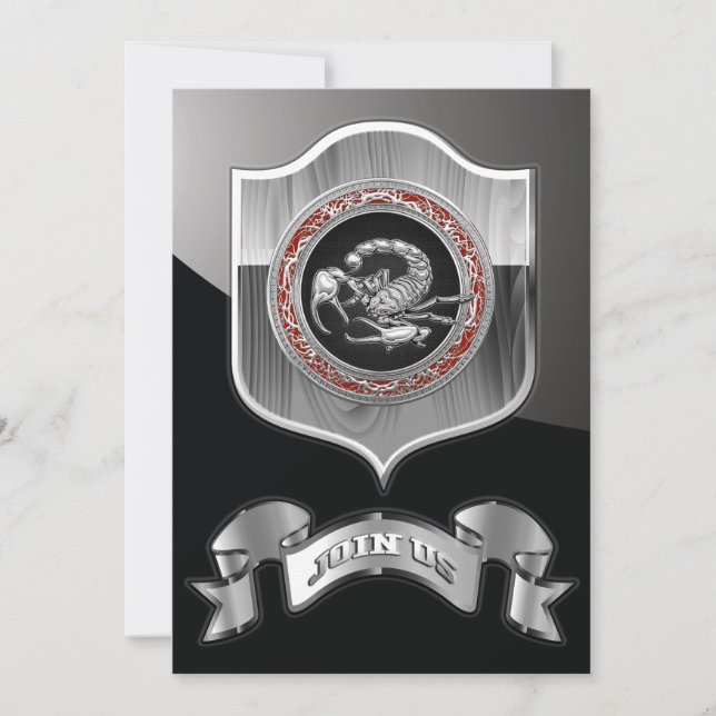 [100] Heiliger silberner Skorpion auf Schwarzem (Vorderseite)