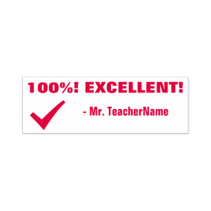 "100%! HERVORRAGEND!" Erzieherin Rubber Briefmarke Permastempel
