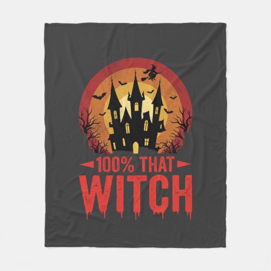 100% Hexen Halloween Schloss Fleecedecke (Vorderseite)