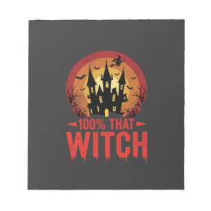 100% Hexen Halloween Schloss Notizblock