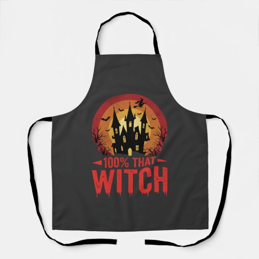 100% Hexen Halloween Schloss Schürze (Vorderseite)