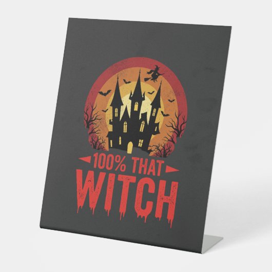 100% Hexen Halloween Schloss Sockelschild (Vorderseite)