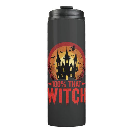 100% Hexen Halloween Schloss Thermosbecher (Vorderseite)