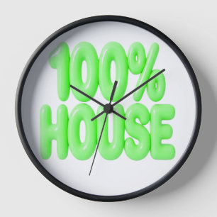 100% HOUSE GRÜNE SCHRIFTARTEN UHR