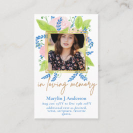 100 Hübsches florales Gebet Beerdigung Gedenkstätt Visitenkarte