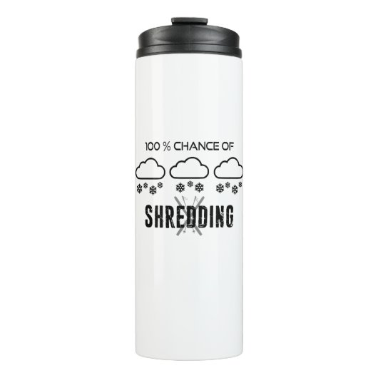 100%ige Chance auf Schredderwettervorhersage Skifa Thermosbecher (Vorderseite)