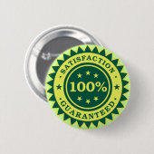 100%ige Zufriedenheit Garantierte Aufkleber Button (Vorne & Hinten)