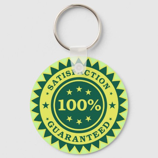100%ige Zufriedenheit Garantierte Aufkleber Schlüsselanhänger (Vorderseite)