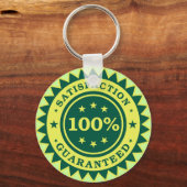 100%ige Zufriedenheit Garantierte Aufkleber Schlüsselanhänger (Vorderseite)