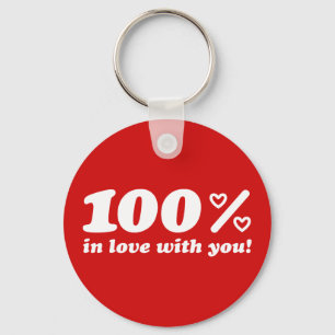 100% in dich verliebt schlüsselanhänger