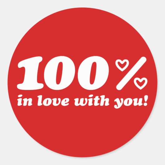 100% in Liebe mit Ihnen Runder Aufkleber (Vorderseite)