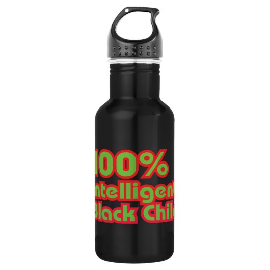 100 % Intelligentes schwarzes Kind Edelstahlflasche (Vorderseite)