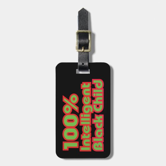 100 % Intelligentes schwarzes Kind Gepäckanhänger (Vorderseite vertikal)