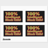 100 % Intelligentes schwarzes Kind Rechteckiger Aufkleber (Blatt)