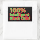 100 % Intelligentes schwarzes Kind Rechteckiger Aufkleber (Tasche)