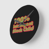 100 % Intelligentes schwarzes Kind Runde Wanduhr (Winkel)