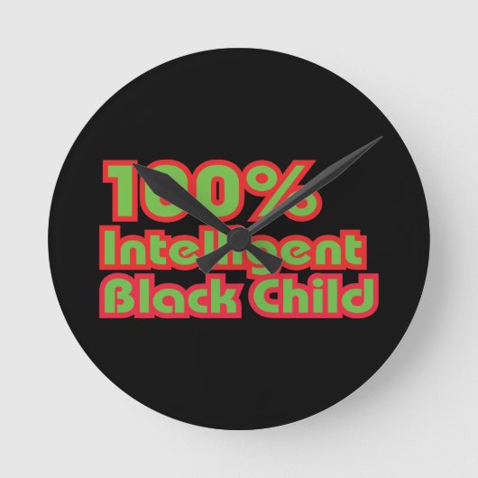 100 % Intelligentes schwarzes Kind Runde Wanduhr (Vorderseite)