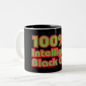 100 % Intelligentes schwarzes Kind Zweifarbige Tasse (Vorderseite Links)