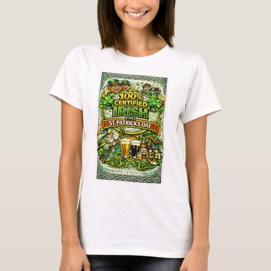 100% irisch... Am St. Patricks Tag! T-Shirt (Vorderseite)