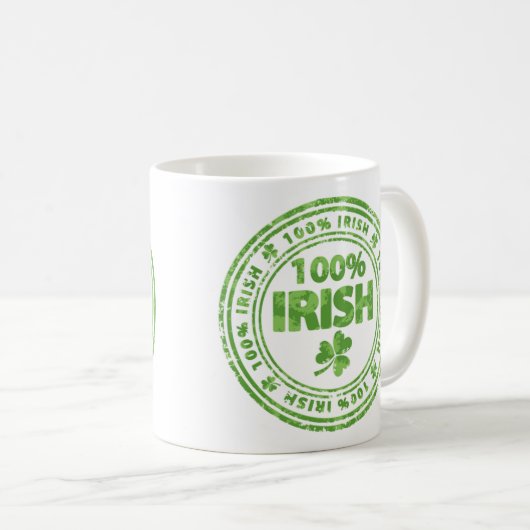100 % irisch kaffeetasse (VorderseiteRechts)