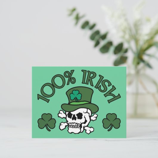 100 % irisch postkarte (Stehend Vorderseite)