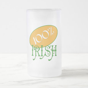 100 % irisches Design 2 Mattglas Bierglas
