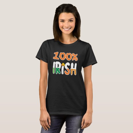 100 Irish 100 Percent Irish St Patrick' Day T-Shirt (Vorne ganz)