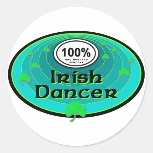 100 % Irish Dancer Runder Aufkleber (Vorderseite)